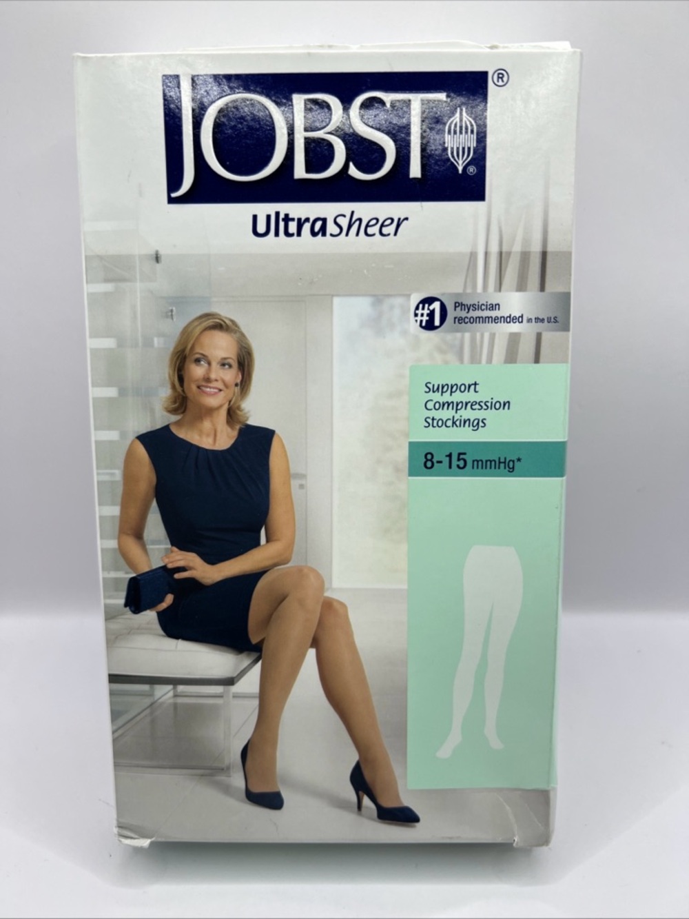 JOBST Ultra Sheer Medical Compression Silky Beige Stockings, 8-15 mmHg Size L
